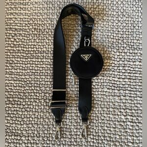 Re-Nylon Adjustable nylon shoulder strap w/removable Re-Nylon pouch